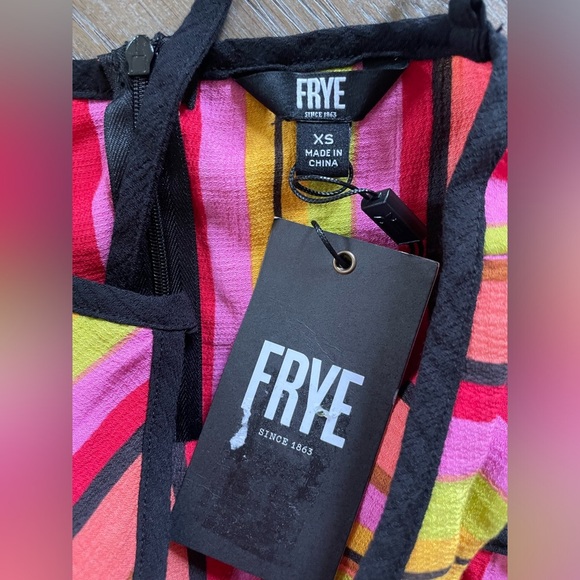 NWT FRYE Multi Stripe Combo Vibrant Crisscross Maxi Dress XS - Picture 7 of 8